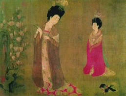 簪花仕女图（局部） 中国画（卷） 绢本设色 46cm×180cm 周昉 唐（传） 辽宁省博物馆